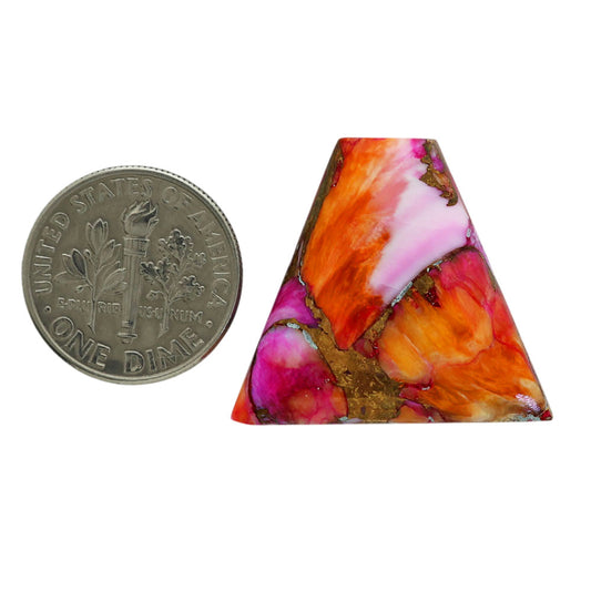 Kingman Orange Dahlia Turquoise 23.2x26.15x5.3 mm Fancy Shape Polished Gemstone LS78-06899