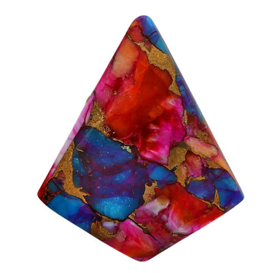 Kingman Orange Dahlia Turquoise 22.55x26.75x4 mm Fancy Shape Polished Gemstone LS78-06902