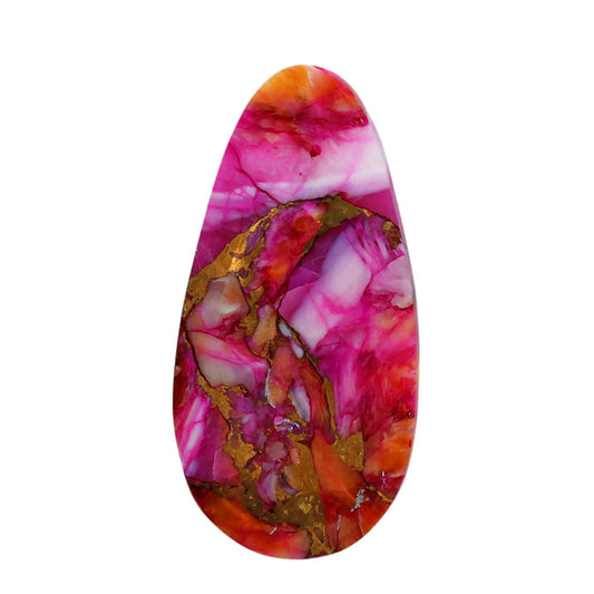 Kingman Orange Dahlia Turquoise 14.5x29.1x4 mm Fancy Shape Polished Gemstone LS78-06907