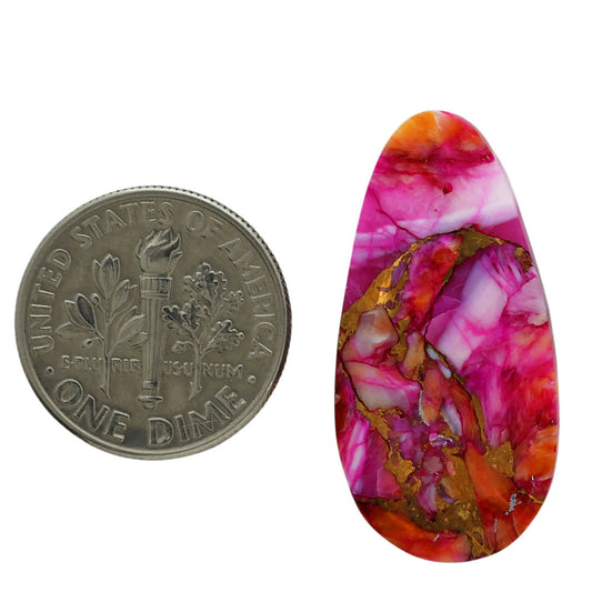 Kingman Orange Dahlia Turquoise 14.5x29.1x4 mm Fancy Shape Polished Gemstone LS78-06907