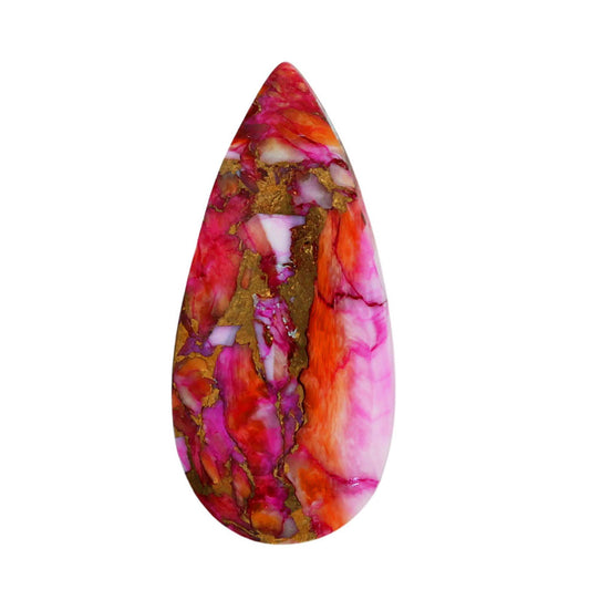 Kingman Orange Dahlia Turquoise 15.2x32.7x4.5 mm Marquise Shape Polished Gemstone LS78-06908