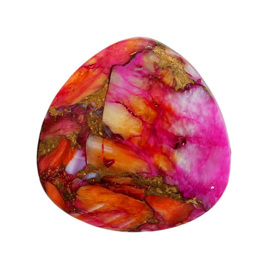 Kingman Orange Dahlia Turquoise 20.5x20.5x5 mm Fancy Shape Polished Gemstone LS78-06909