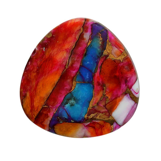 Kingman Orange Dahlia Turquoise 20.6x20.6x4.5 mm Fancy Shape Polished Gemstone LS78-06913