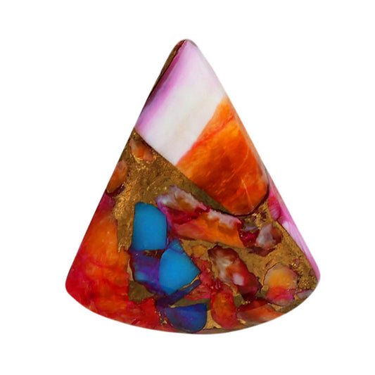 Kingman Orange Dahlia Turquoise 19x22x4.5 mm Fancy Shape Polished Gemstone LS78-06917