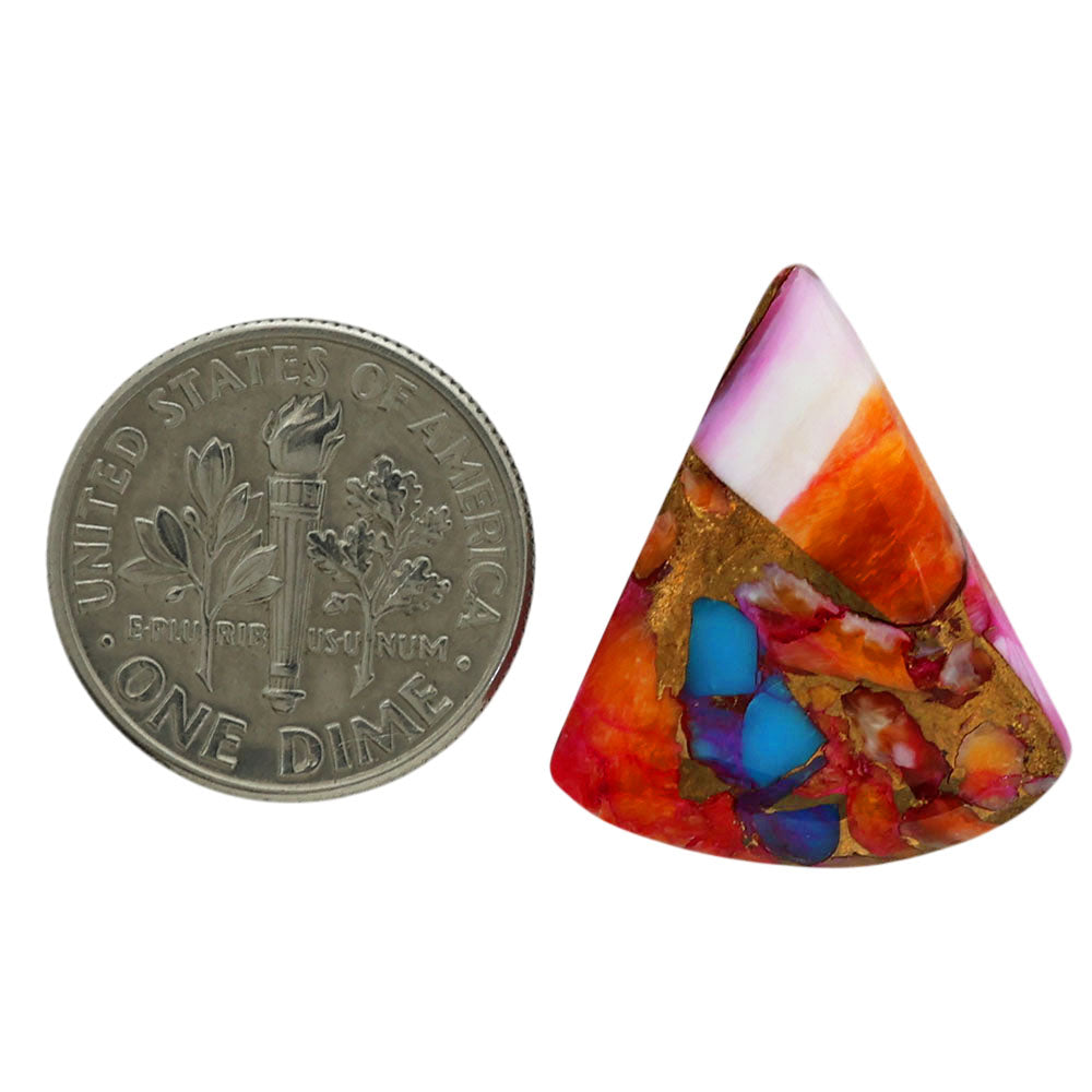 Kingman Orange Dahlia Turquoise 19x22x4.5 mm Fancy Shape Polished Gemstone LS78-06917