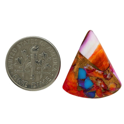 Kingman Orange Dahlia Turquoise 19x22x4.5 mm Fancy Shape Polished Gemstone LS78-06917