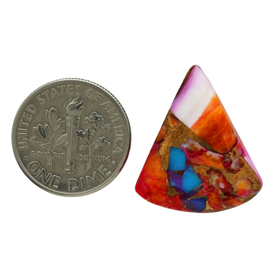 Kingman Orange Dahlia Turquoise 19x22x4.5 mm Fancy Shape Polished Gemstone LS78-06917