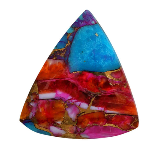 Kingman Orange Dahlia Turquoise 21.2x23.3x4.8 mm Fancy Shape Polished Gemstone LS78-06922