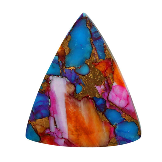 Kingman Orange Dahlia Turquoise 23.45x27x5.5 mm Fancy Shape Polished Gemstone LS78-06931