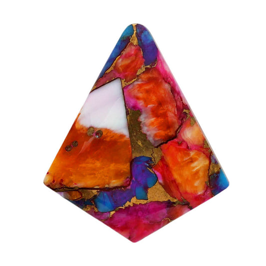 Kingman Orange Dahlia Turquoise 22.25x26.15x5.3 mm Fancy Shape Polished Gemstone LS78-06937