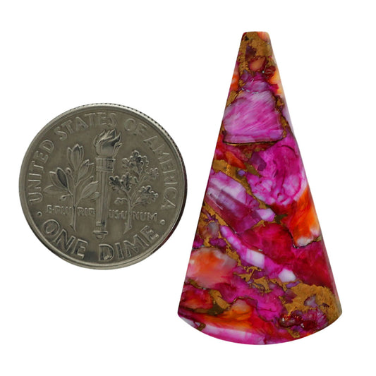 Kingman Orange Dahlia Turquoise 17.5x33.1x4 mm Fancy Shape Polished Gemstone LS78-06938
