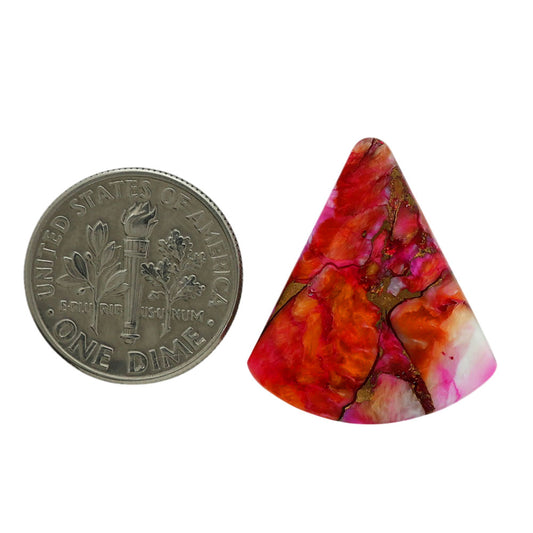 Kingman Orange Dahlia Turquoise 20.55x23.4x4.7 mm Fancy Shape Polished Gemstone LS78-06941