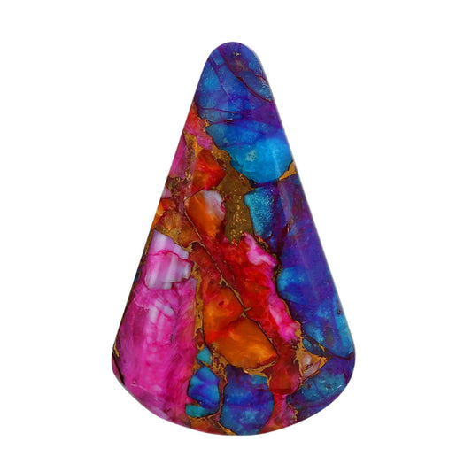 Kingman Orange Dahlia Turquoise 20.2x32.4x4.5 mm Pear Shape Polished Gemstone LS78-06943