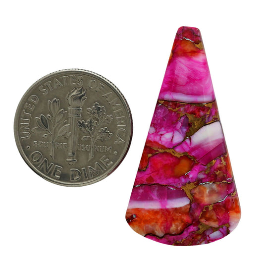 Kingman Orange Dahlia Turquoise 17.3x32.85x4.5 mm Fancy Shape Polished Gemstone LS78-06945