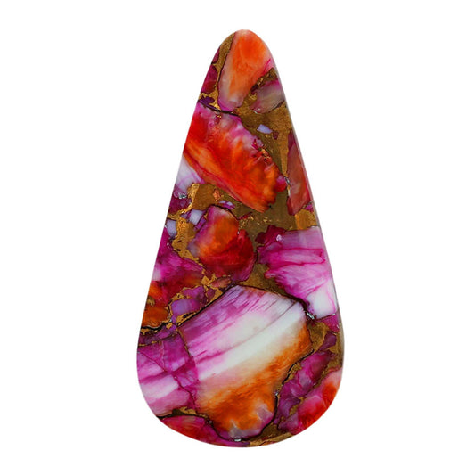 Kingman Orange Dahlia Turquoise 18x35.8x4.5 mm Pear Shape Polished Gemstone LS78-06948