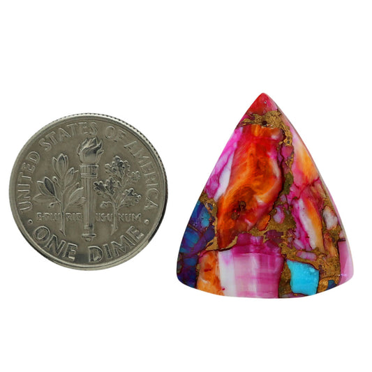 Kingman Orange Dahlia Turquoise 20x23.15x4.3 mm Fancy Shape Polished Gemstone LS78-06950