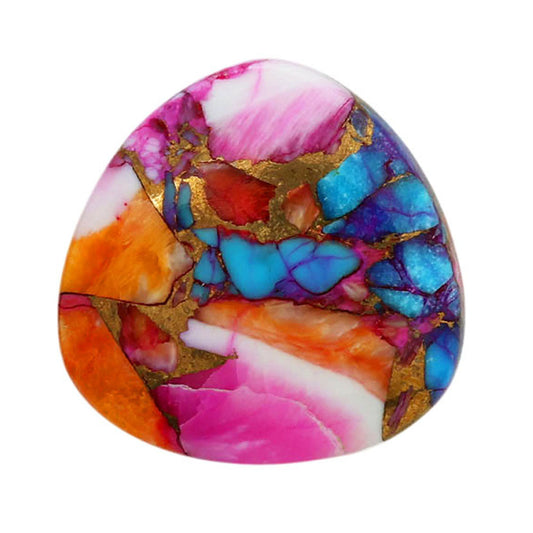 Kingman Orange Dahlia Turquoise 20.5x20.5x4.2 mm Fancy Shape Polished Gemstone LS78-06955