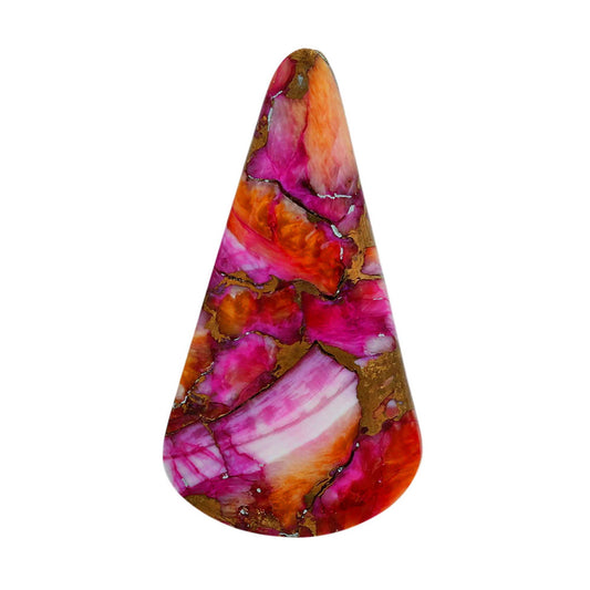 Kingman Orange Dahlia Turquoise 20.1x37.55x4.5 mm Pear Shape Polished Gemstone LS78-06958