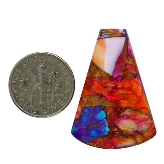 Kingman Orange Dahlia Turquoise 23.1x32.3x4.7 mm Fancy Shape Polished Gemstone LS78-06959