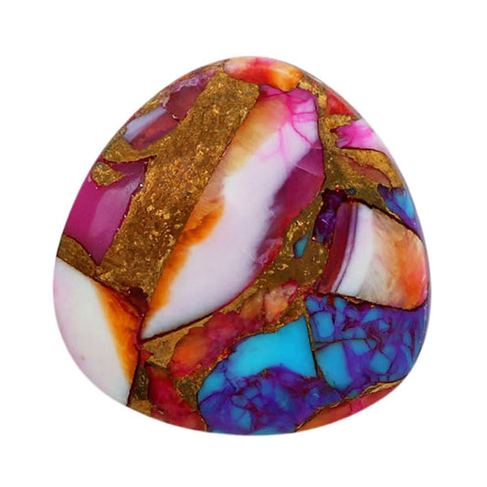 Kingman Orange Dahlia Turquoise 20.5x20.5x4 mm Fancy Shape Polished Gemstone LS78-06961