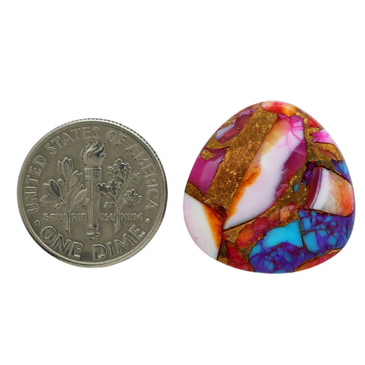 Kingman Orange Dahlia Turquoise 20.5x20.5x4 mm Fancy Shape Polished Gemstone LS78-06961