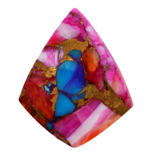 Kingman Orange Dahlia Turquoise 20x24.25x4 mm Fancy Shape Polished Gemstone LS78-06962