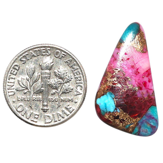 Kingman Pink Dahlia Turquoise 13x24.6x3.5 mm Fancy Shape Polished Gemstone LS78-09059
