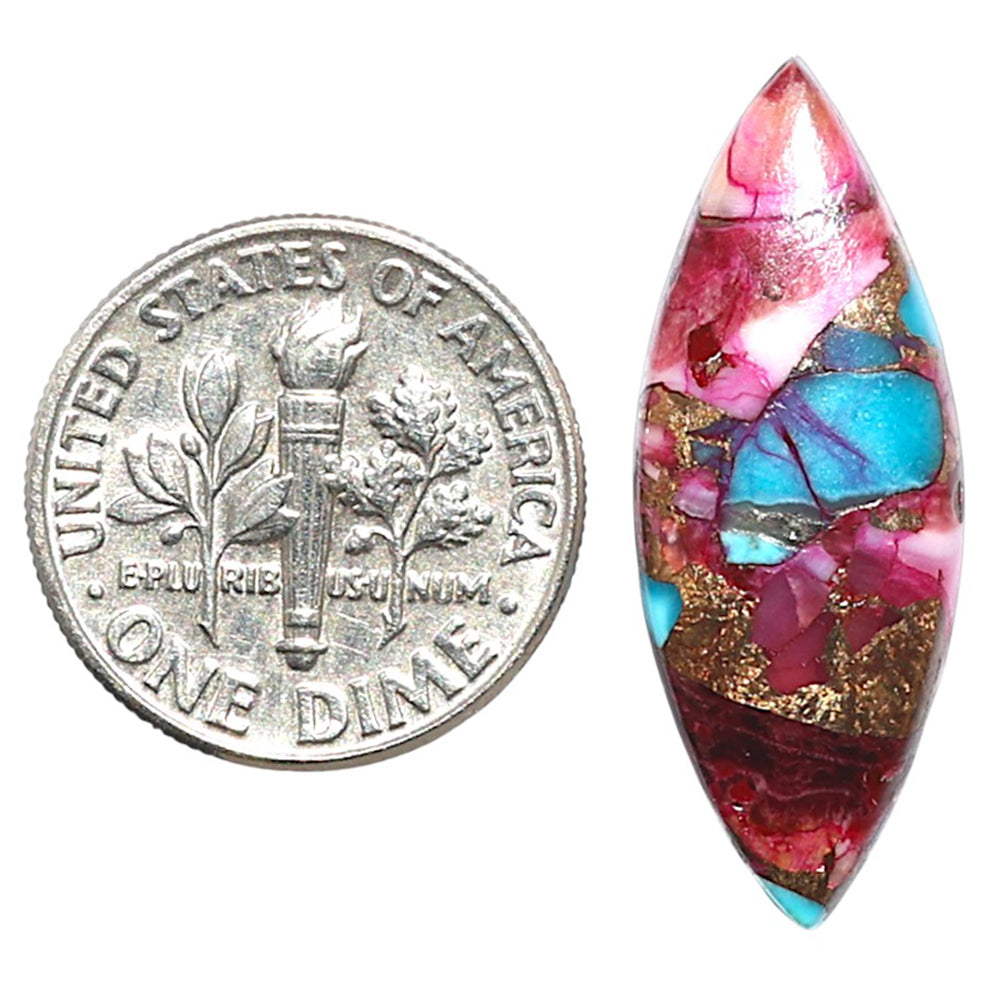 Kingman Pink Dahlia Turquoise 10.6x28x3.3 mm Marquise Shape Polished Gemstone LS78-09062