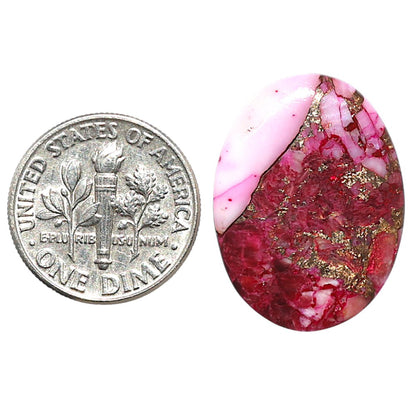 Kingman Pink Dahlia Turquoise 18x24.1x2 mm Oval Shape Polished Gemstone LS78-09063