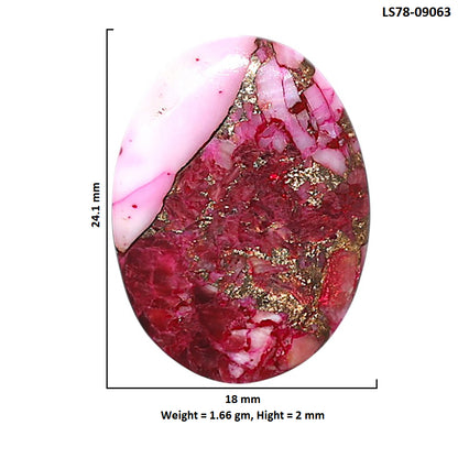 Kingman Pink Dahlia Turquoise 18x24.1x2 mm Oval Shape Polished Gemstone LS78-09063