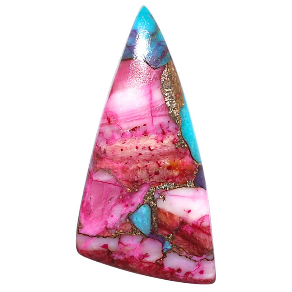 Kingman Pink Dahlia Turquoise 15.5x32.2x3.5 mm Fancy Shape Polished Gemstone LS78-09065