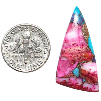 Kingman Pink Dahlia Turquoise 15.5x32.2x3.5 mm Fancy Shape Polished Gemstone LS78-09065