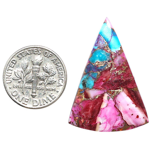 Kingman Pink Dahlia Turquoise 22.6x32x3 mm Fancy Shape Polished Gemstone LS78-09066