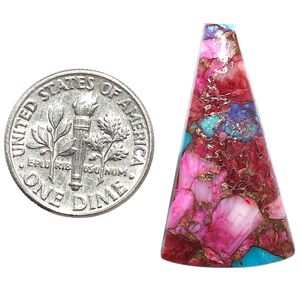 Kingman Pink Dahlia Turquoise 16.1x29.3x3 mm Fancy Shape Polished Gemstone LS78-09068