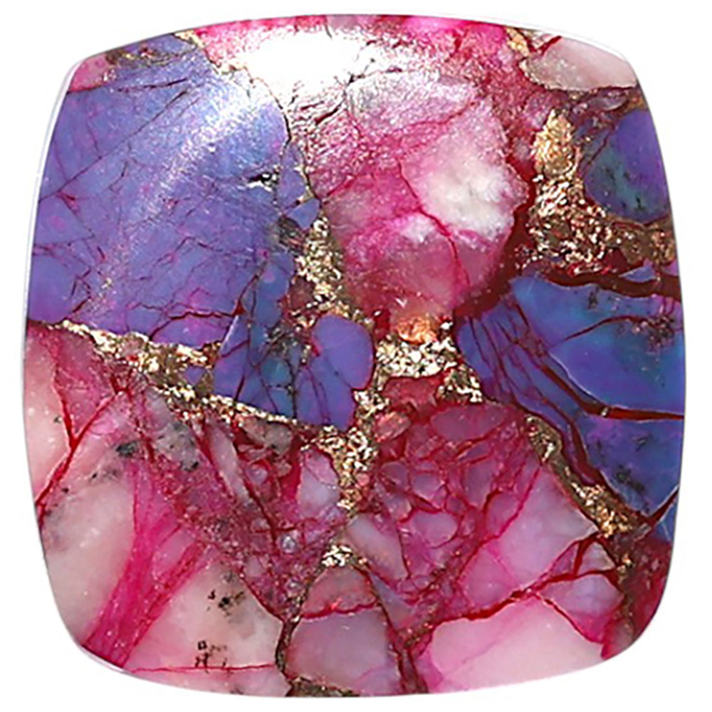 Kingman Pink Dahlia Turquoise 22.2x22.85x3 mm Cushion Shape Polished Gemstone LS78-09069