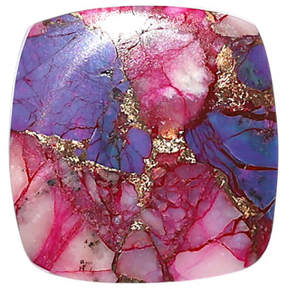 Kingman Pink Dahlia Turquoise 22.2x22.85x3 mm Cushion Shape Polished Gemstone LS78-09069