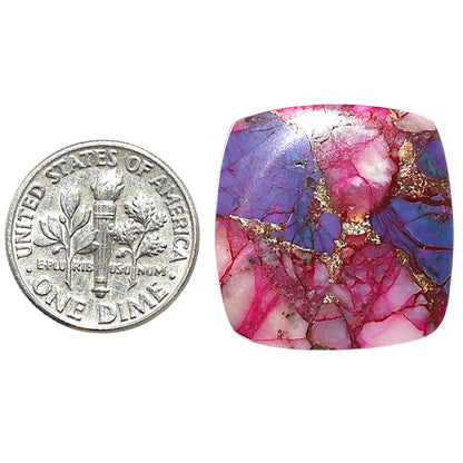 Kingman Pink Dahlia Turquoise 22.2x22.85x3 mm Cushion Shape Polished Gemstone LS78-09069
