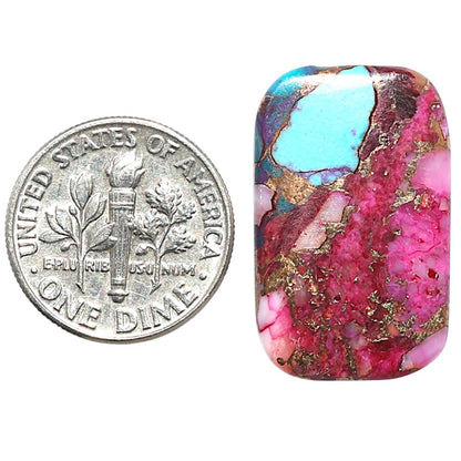Kingman Pink Dahlia Turquoise 15.5x24.75x3 mm Cushion Shape Polished Gemstone LS78-09071