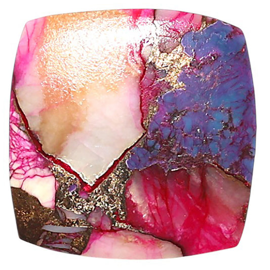 Kingman Pink Dahlia Turquoise 21.15x21.15x2.3 mm Cushion Shape Polished Gemstone LS78-09072