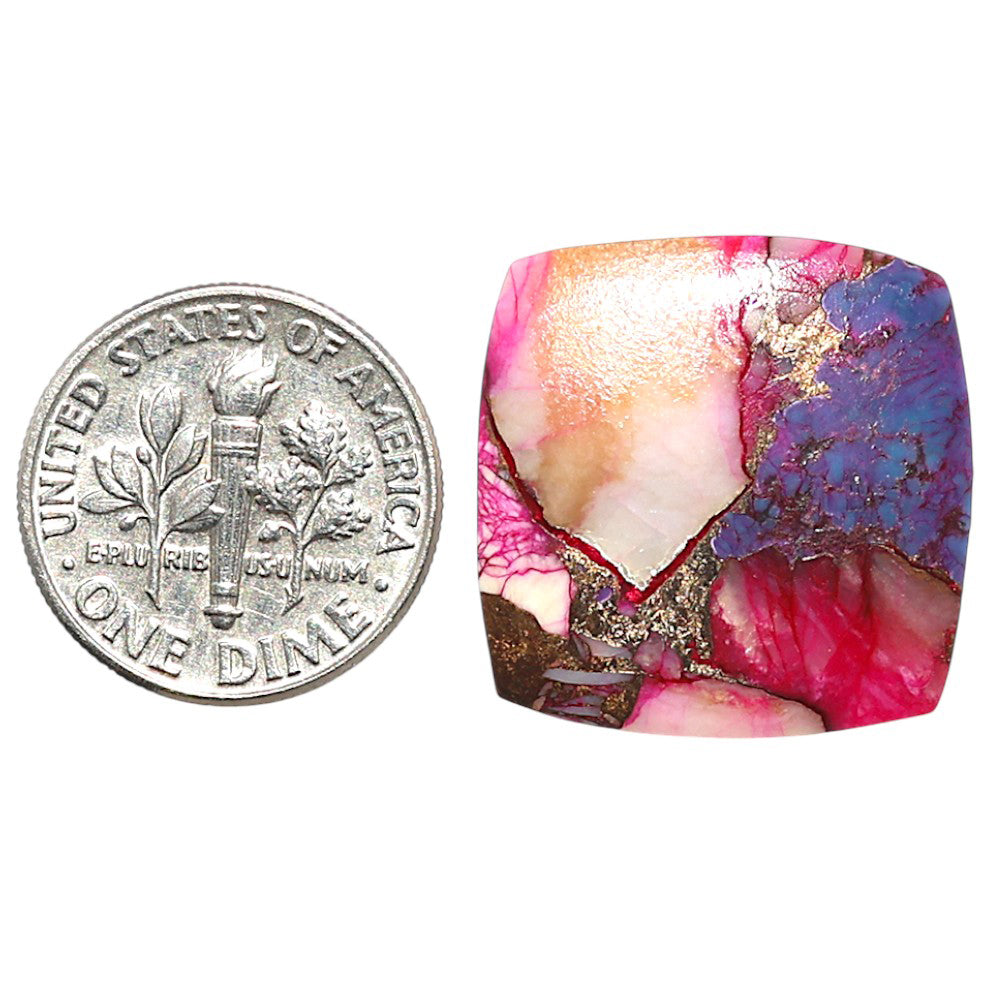 Kingman Pink Dahlia Turquoise 21.15x21.15x2.3 mm Cushion Shape Polished Gemstone LS78-09072