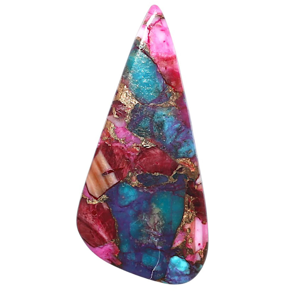 Kingman Pink Dahlia Turquoise 16.5x35.3x2.3 mm Fancy Shape Polished Gemstone LS78-09073