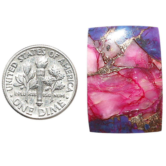Kingman Pink Dahlia Turquoise 18x25.7x3 mm Baguette Shape Polished Gemstone LS78-09077