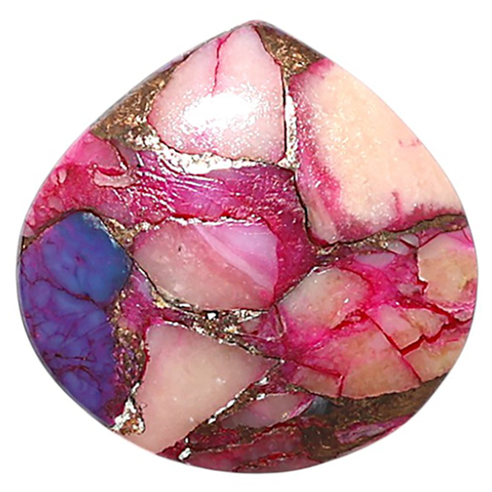 Kingman Pink Dahlia Turquoise 22.3x22.7x3.5 mm Heart Shape Polished Gemstone LS78-09079