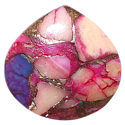 Kingman Pink Dahlia Turquoise 22.3x22.7x3.5 mm Heart Shape Polished Gemstone LS78-09079