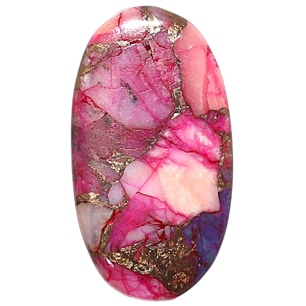 Kingman Pink Dahlia Turquoise 16x29.15x2.3 mm Oval Shape Polished Gemstone LS78-09082