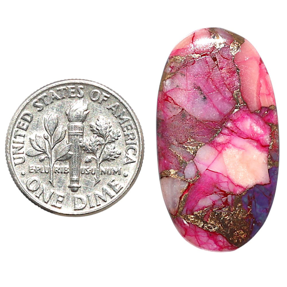 Kingman Pink Dahlia Turquoise 16x29.15x2.3 mm Oval Shape Polished Gemstone LS78-09082