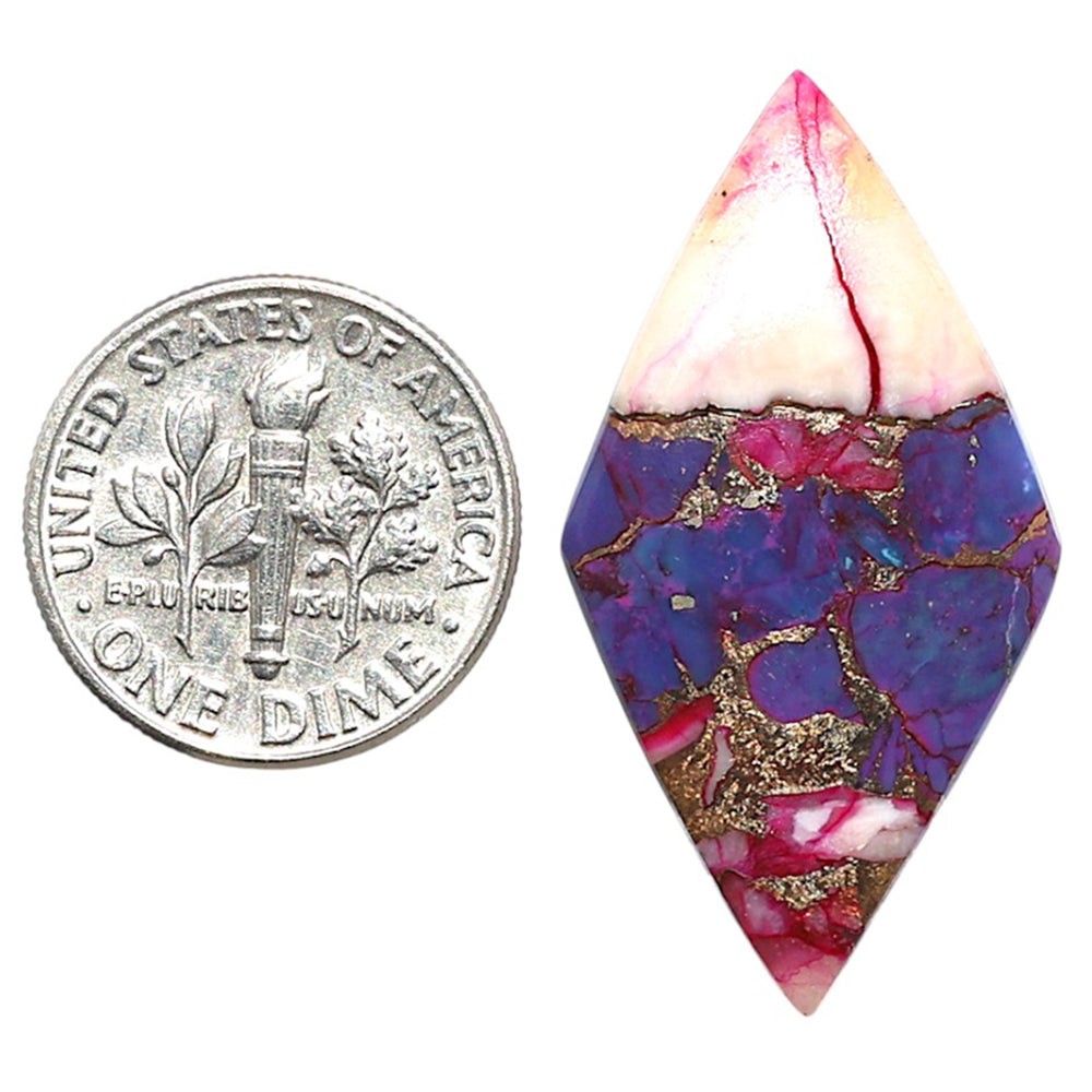 Kingman Pink Dahlia Turquoise 18x34.1x3 mm Fancy Shape Polished Gemstone LS78-09083