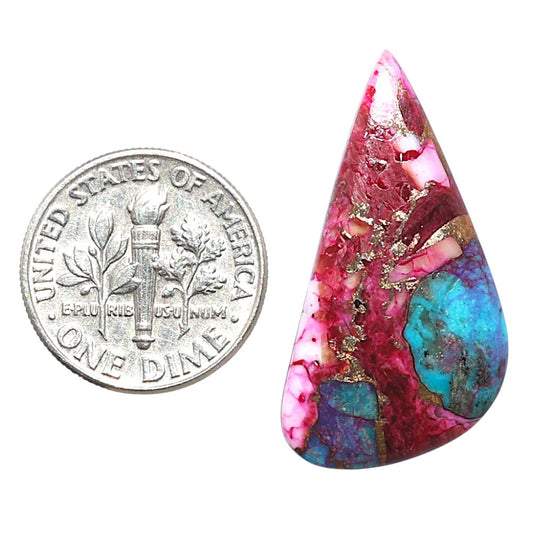 Kingman Pink Dahlia Turquoise 15.4x30.5x2.8 mm Fancy Shape Polished Gemstone LS78-09084