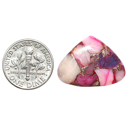 Kingman Pink Dahlia Turquoise 17.8x23.7x3 mm Heart Shape Polished Gemstone LS78-09087