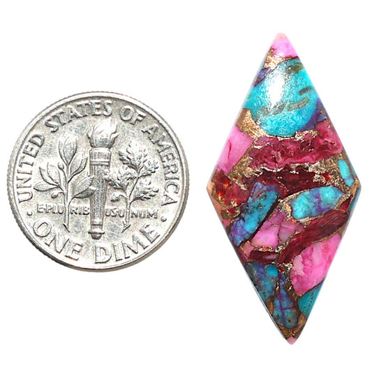 Kingman Pink Dahlia Turquoise 15.3x30.75x2.5 mm Fancy Shape Polished Gemstone LS78-09088